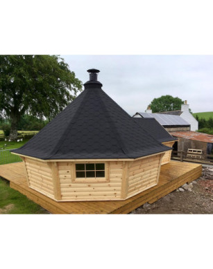 Exclusive BBQ Hut 16,5m² with 2.5 m Extension – Grill Cabin