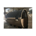 3,5m long Thermowood Barrel Sauna (Ø 2.27 m) with changing room