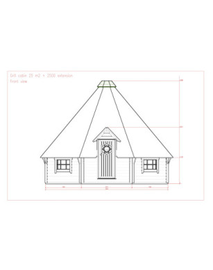 25m² BBQ Hut – Grill Cabin with 2,5m extension