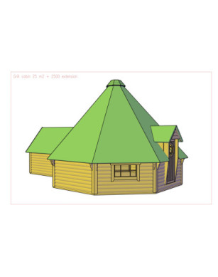 25m² BBQ Hut – Grill Cabin with 2,5m extension