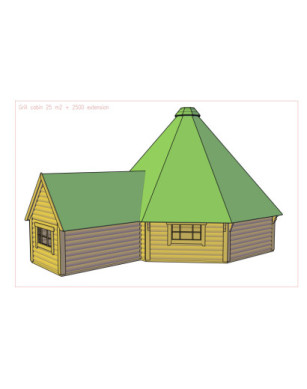 25m² BBQ Hut – Grill Cabin with 2,5m extension