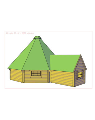 25m² BBQ Hut – Grill Cabin with 2,5m extension