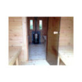 4,5m long Pine Barrel Sauna (Ø 1,97 m) with changing room