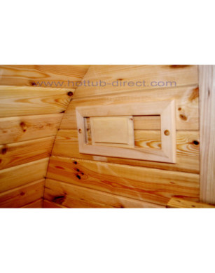 4,5m long Pine Barrel Sauna (Ø 1,97 m) with changing room