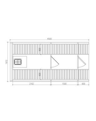 4,5m long Pine Barrel Sauna (Ø 1,97 m) with changing room