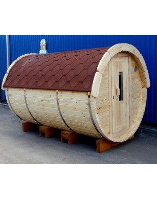 3,0m long Pine Barrel Sauna (Ø 1,97 m)