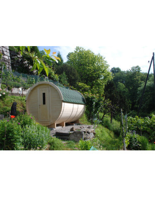 3,0m long Pine Barrel Sauna (Ø 1,97 m)