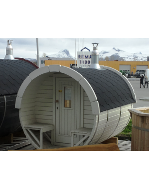 3,0m long Pine Barrel Sauna (Ø 1,97 m)