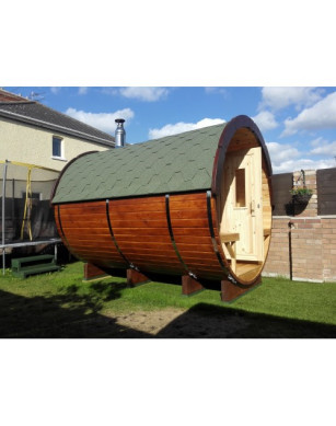 3,0m long Pine Barrel Sauna (Ø 1,97 m)