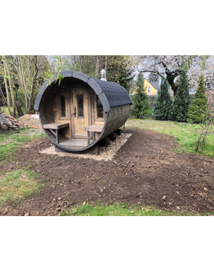 3,0m long Pine Barrel Sauna (Ø 1,97 m)
