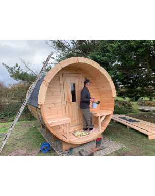 3,0m long Pine Barrel Sauna (Ø 1,97 m)