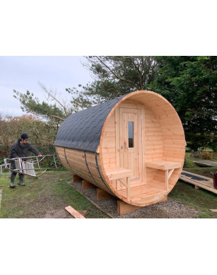 3,0m long Pine Barrel Sauna (Ø 1,97 m)