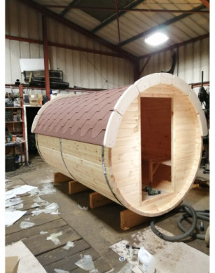 3,0m long Pine Barrel Sauna (Ø 1,97 m)