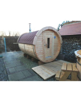 3,0m long Pine Barrel Sauna (Ø 1,97 m)