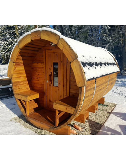 3,0m long Thermowood Barrel Sauna (Ø 1.97 m)