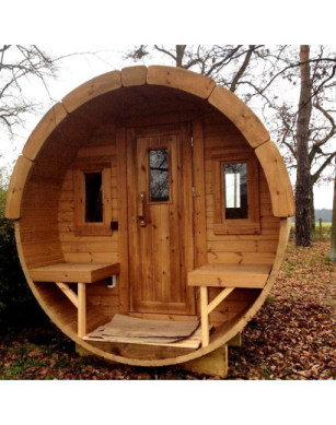 3,0m long Thermowood Barrel Sauna (Ø 1.97 m)