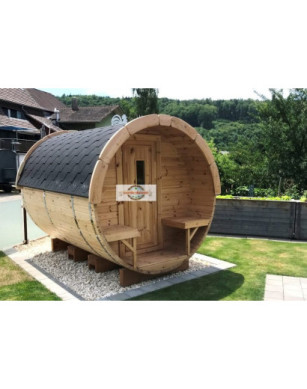 3,0m long Thermowood Barrel Sauna (Ø 2.27 m)