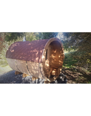 3,0m long Thermowood Barrel Sauna (Ø 2.27 m)