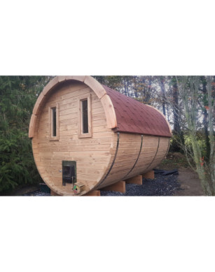 3,0m long Thermowood Barrel Sauna (Ø 2.27 m)