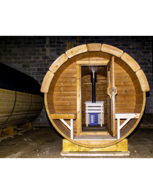 3,0m long Thermowood Barrel Sauna (Ø 2.27 m)