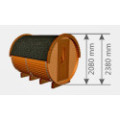 3,0m long Thermowood Barrel Sauna (Ø 2.27 m)