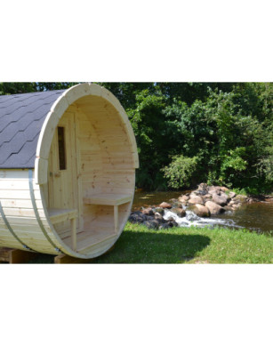 3,0m long Pine Barrel Sauna (Ø 2.27 m)