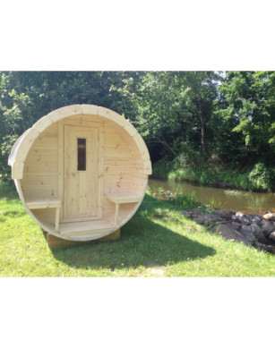 3,0m long Pine Barrel Sauna (Ø 2.27 m)