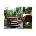 Ø180cm Plastic PP & Spruce Hottub with outside heater & special stair