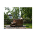 Ø180cm Plastic PP & Spruce Hottub with outside heater & special stair