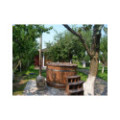 Ø180cm Plastic PP & Spruce Hottub with outside heater & special stair