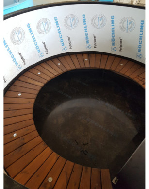 Ø180cm Plastic PP & Spruce Hottub with outside heater & special stair