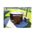 Ø180cm Plastic PP & Spruce Hottub with outside heater & special stair