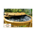 Ø180cm Plastic PP & Spruce Hottub with outside heater & special stair