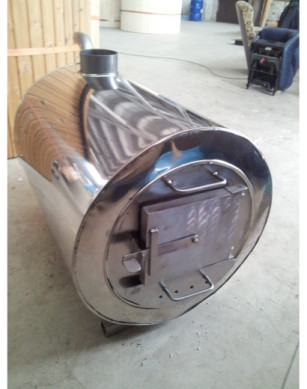 Ø180cm Plastic PP & Spruce Hottub with outside heater & special stair