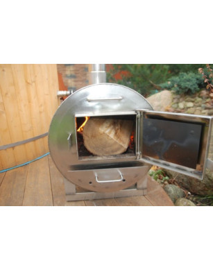 Ø180cm Plastic PP & Spruce Hottub with outside heater & special stair