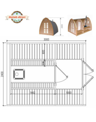 Sauna Pod 2.4 m x 3.0 m