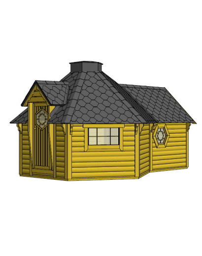 Grill Cabin 9.2 m² with Sauna in 2.5 m Extension