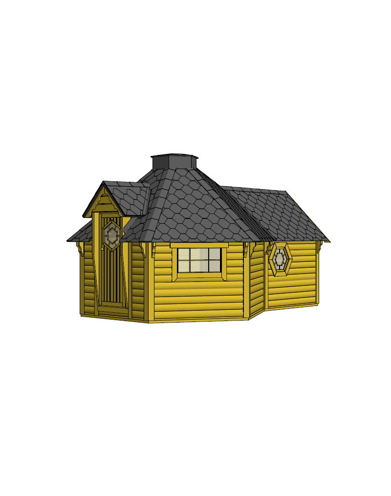 Grill Cabin 9.2 m² with Sauna in 2.5 m Extension Grill Cabin 9.2 m² with Sauna in 2.5 m Extension