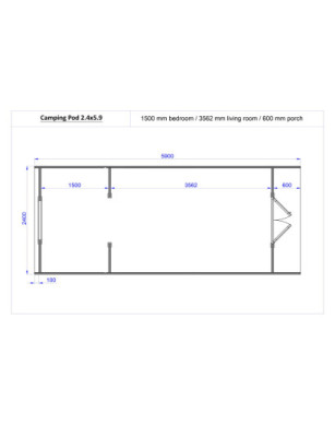 Camping Pod 2 room/2,4 x 5,9m