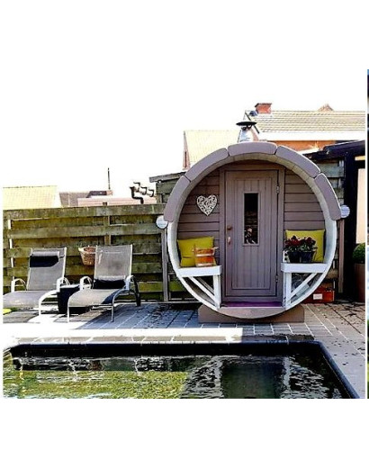 2,4m long Pine Barrel Sauna (Ø 1,97 m)
