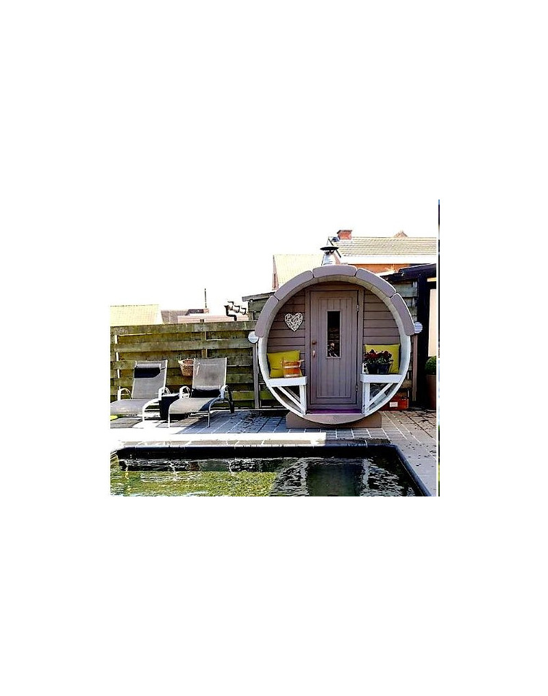 2,4m long Pine Barrel Sauna (Ø 1,97 m) 2,4m long Pine Barrel Sauna (Ø 1,97 m)