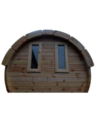 2,4m long Pine Barrel Sauna (Ø 1,97 m)