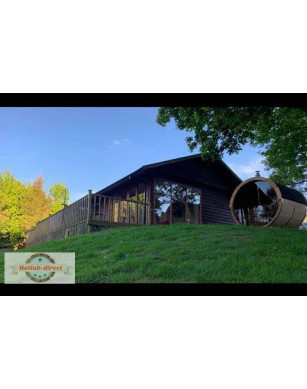 2,4m long Pine Barrel Sauna (Ø 1,97 m)