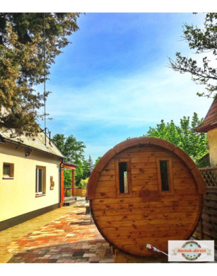 2,4m long Pine Barrel Sauna (Ø 1,97 m)