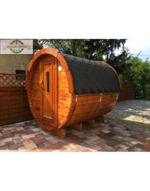 2,4m long Pine Barrel Sauna (Ø 1,97 m)