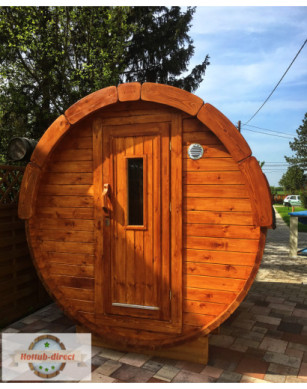 2,4m long Pine Barrel Sauna (Ø 1,97 m)