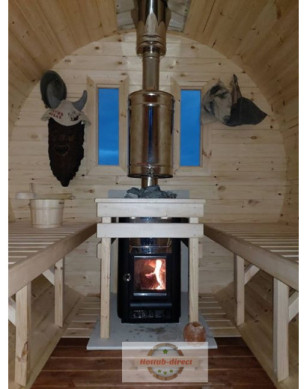 2,4m long Pine Barrel Sauna (Ø 1,97 m)