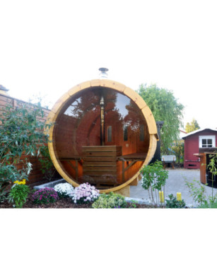 2,4m long Pine Barrel Sauna (Ø 1,97 m)