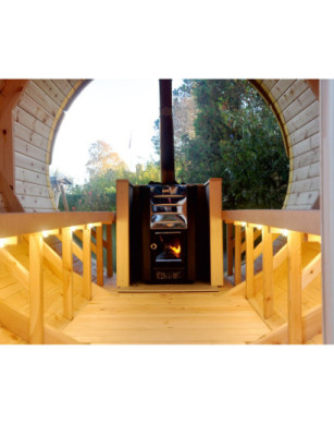 2,4m long Pine Barrel Sauna (Ø 1,97 m)