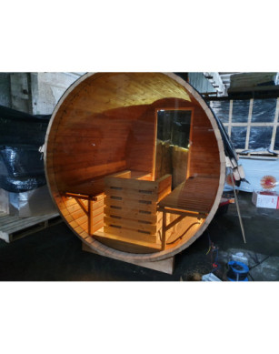 2,4m long Pine Barrel Sauna (Ø 1,97 m)